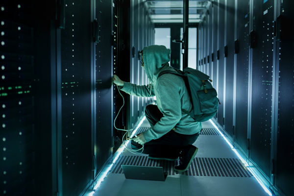 Hacker at Data Center